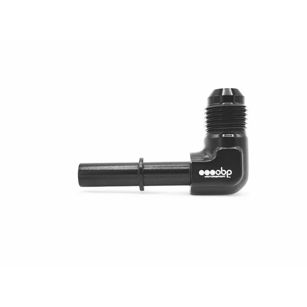 Connecteur rapide pour rampe injection origine Mâle vers Mâle Dash 90° OBP - OBP-CR-MM-90.38.D6 - OBP-6-10-MQR90