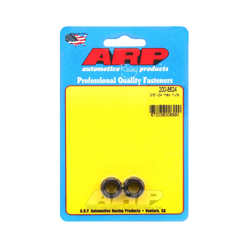 ARP Nuts Pack (2) 3/8-24 - Black Oxyde Hex - ARP-200-8624 - 200-8624 - 3666618221885