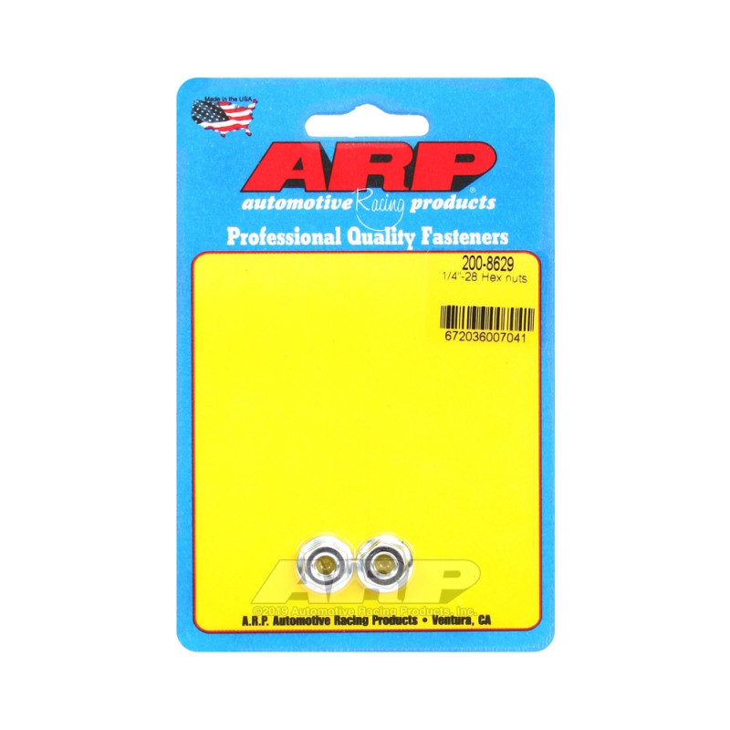 Pack of ARP nuts (2) with 1/4-28 collar - Hex - ARP-200-8629 - 200-8629 - 3666618221922