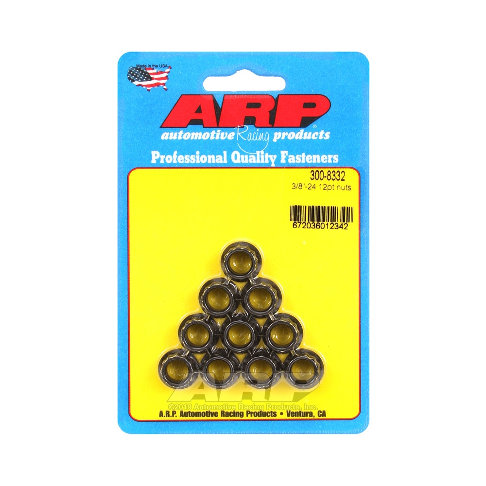 Pack Muttern ARP (10) 3/8-24 - Black Oxyde 12 pts - ARP-300-8332 - 300-8332 - 3666618223490