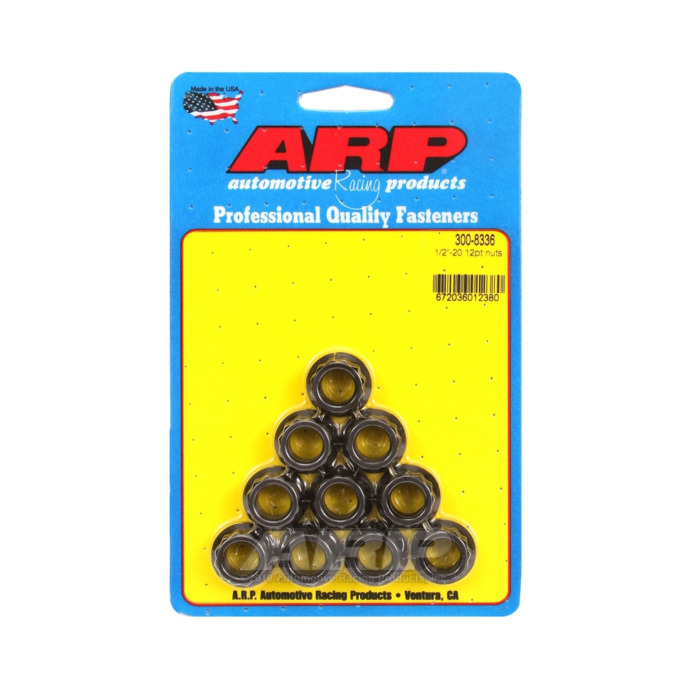 Pack Muttern ARP (10) 1/2-20 - Black Oxyde 12 pts - ARP-300-8336 - 300-8336 - 3666618223537