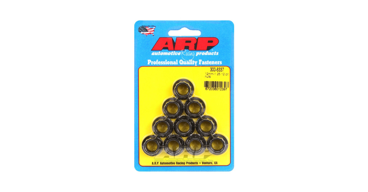 Confezione dadi ARP (10) M12 x 1,25 - Black Oxyde 12 pz.