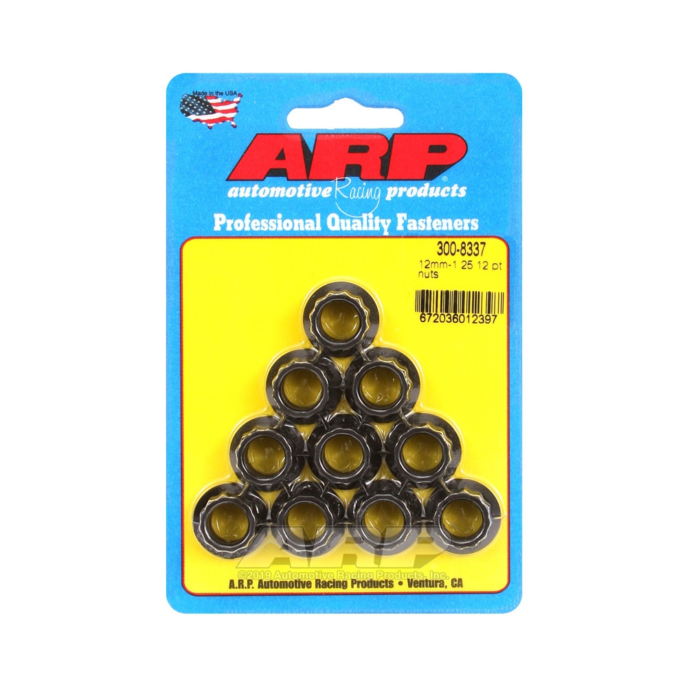 Pack Muttern ARP (10) M12 x 1.25 - Black Oxyde 12 pts - ARP-300-8337 - 300-8337 - 3666618150680