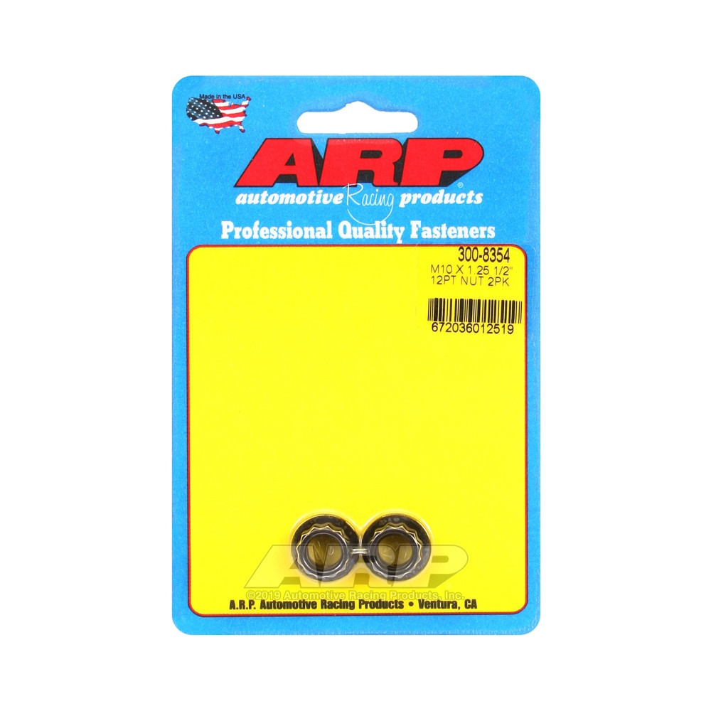 ARP Nuts Pack (2) M10 x 1.25 - Black Oxyde 12 pts - ARP-300-8354 - 300-8354 - 3666618223698