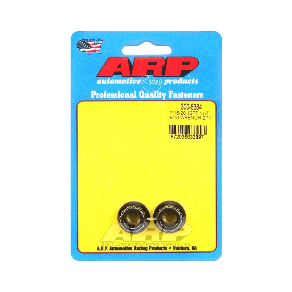 Pack ARP nuts (2) 7/16-20 - Black Oxyde 12 pts - ARP-300-8384 - 300-8384 - 3666618223940