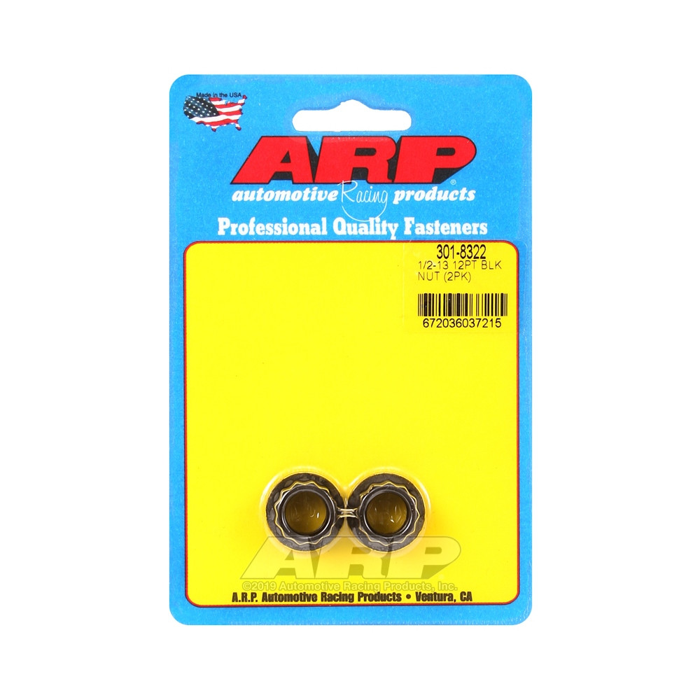 Pack écrous ARP (2) 1/2-13 - Black Oxyde 12 pts - ARP-301-8322 - 301-8322 - 3666618224251