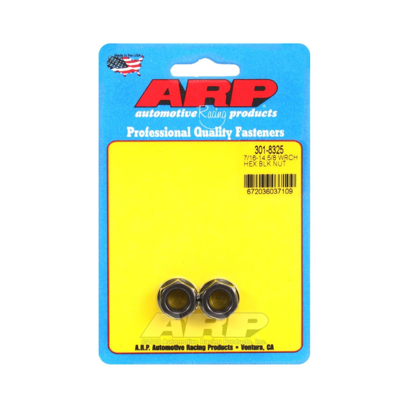 Pack écrous ARP (2) 7/16-14 - Black Oxyde Hex - ARP-301-8325 - 301-8325 - 3666618224282