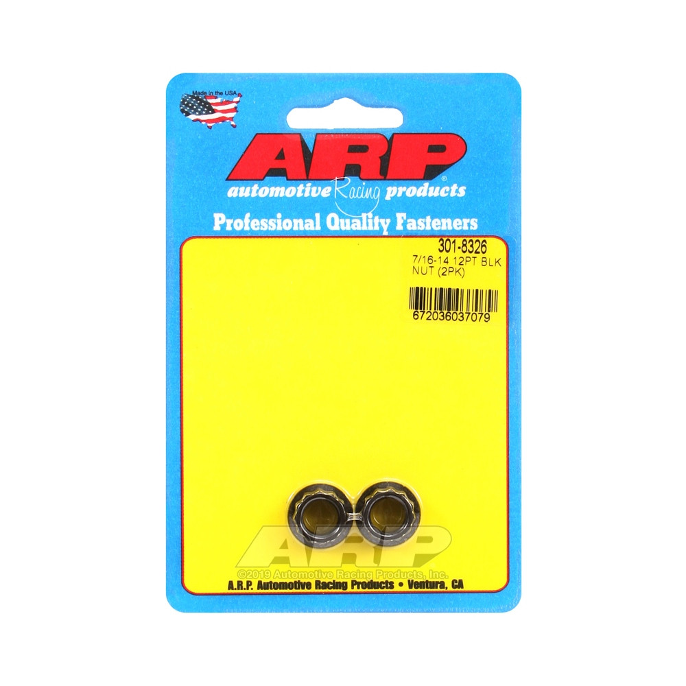 ARP Nuts Pack (2) 7/16-14 - Black Oxyde 12 pts - ARP-301-8326 - 301-8326 - 3666618224299