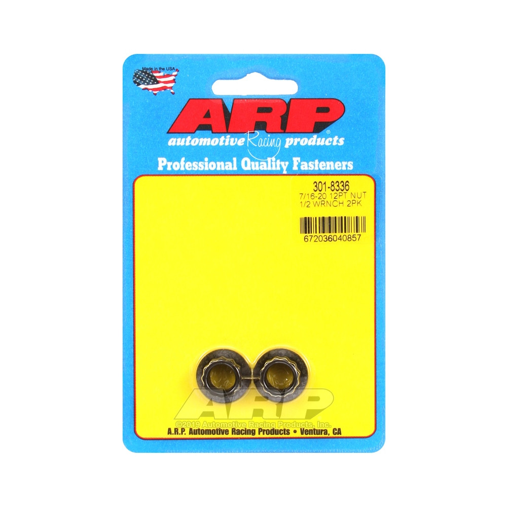 Pack écrous ARP (2) 7/16-20 - Black Oxyde 12 pts - ARP-301-8336 - 301-8336 - 3666618224398