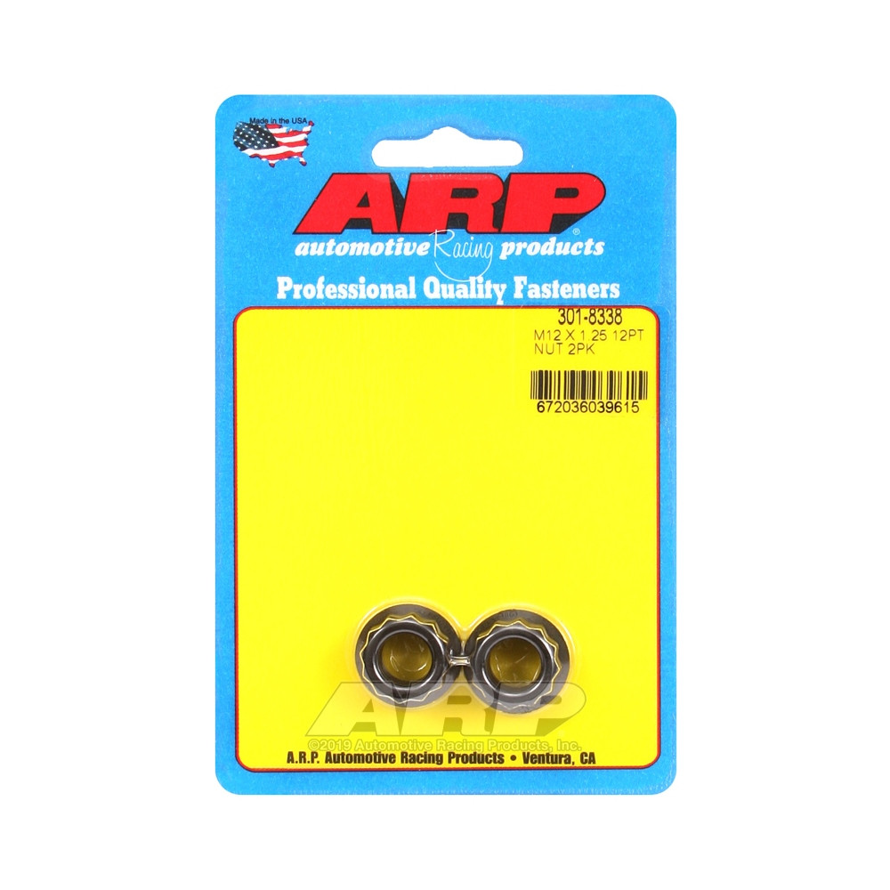 Pack Muttern ARP (2) M12 x 1.25 - Black Oxyde 12 pts - ARP-301-8338 - 301-8338 - 3666618224404