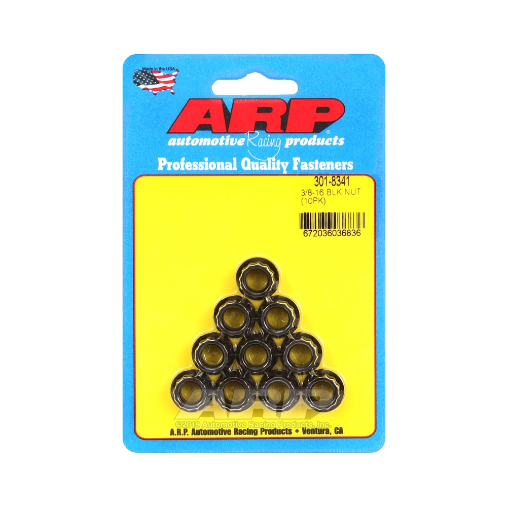 Pack écrous ARP (10) 3/8-16 - Black Oxyde 12 pts - ARP-301-8341 - 301-8341 - 3666618224435