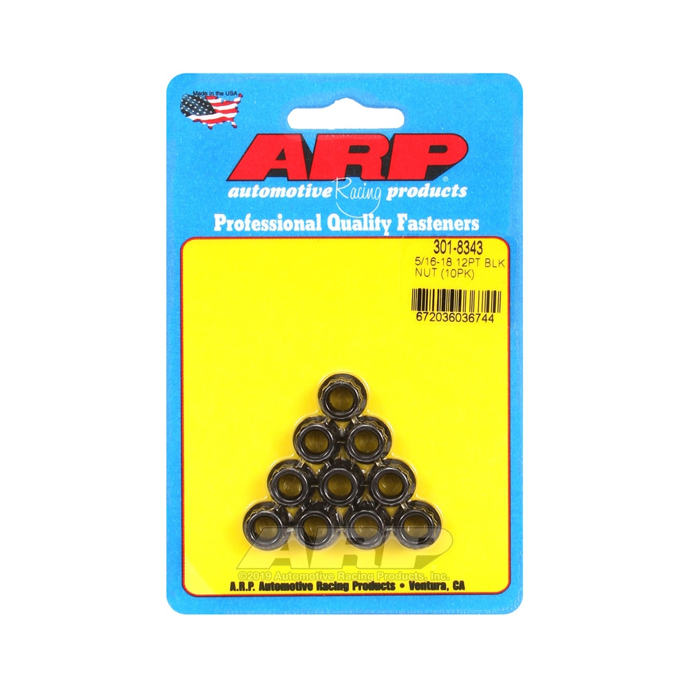 Pack Muttern ARP (10) 5/16-18 - Black Oxyde 12 pts - ARP-301-8343 - 301-8343 - 3666618224459