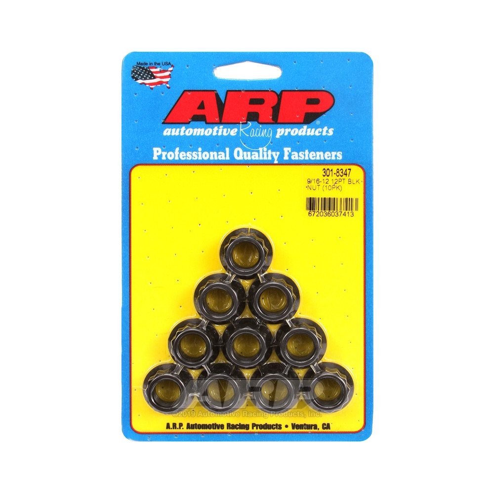 Confezione di dadi ARP (10) 9/16-12 - Oxyde nero 12 punti - ARP-301-8347 - 301-8347 - 3666618224497
