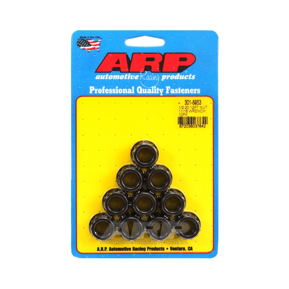 Pack Muttern ARP (10) 1/2-20 - Black Oxyde 12 pts - ARP-301-8353 - 301-8353 - 3666618224541