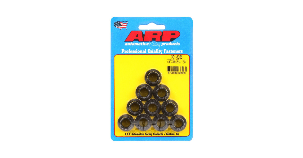 Pack Muttern ARP (10) 7/16-20 - Black Oxyde 12 pts