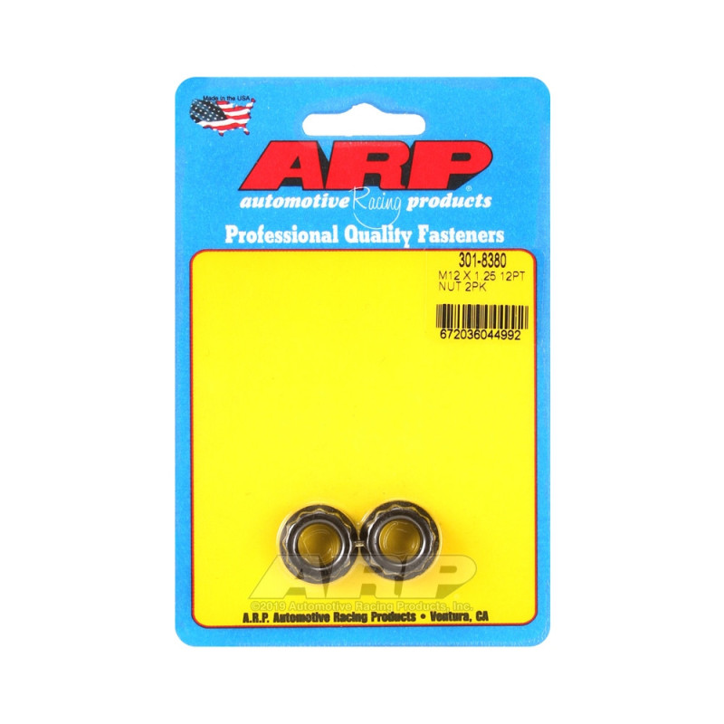 Pack Muttern ARP (2) M12 x 1.25 - Black Oxyde 12 pts - ARP-301-8380 - 301-8380 - 3666618224633