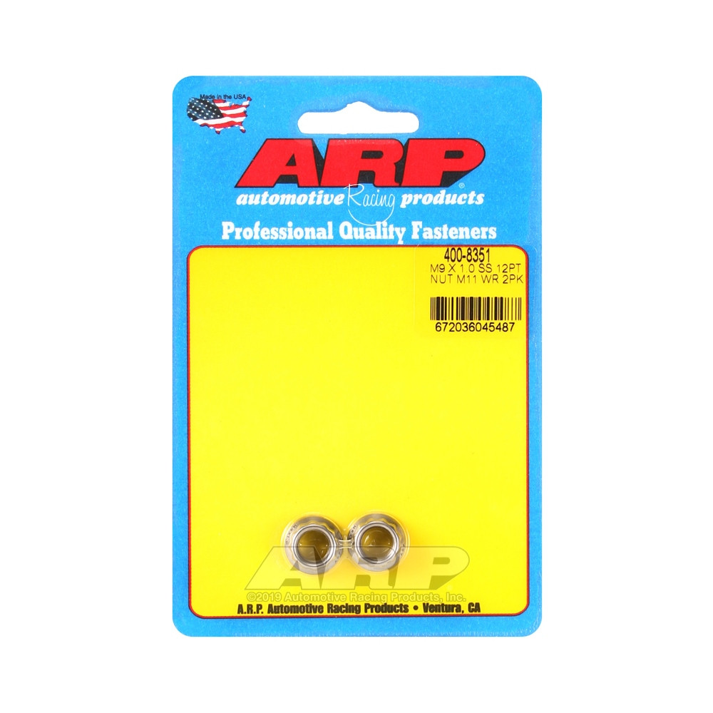 Pack Muttern ARP (2) M9 x 1.00 - Edelstahl 12 Pkt - ARP-400-8351 - 400-8351 - 3666618225043