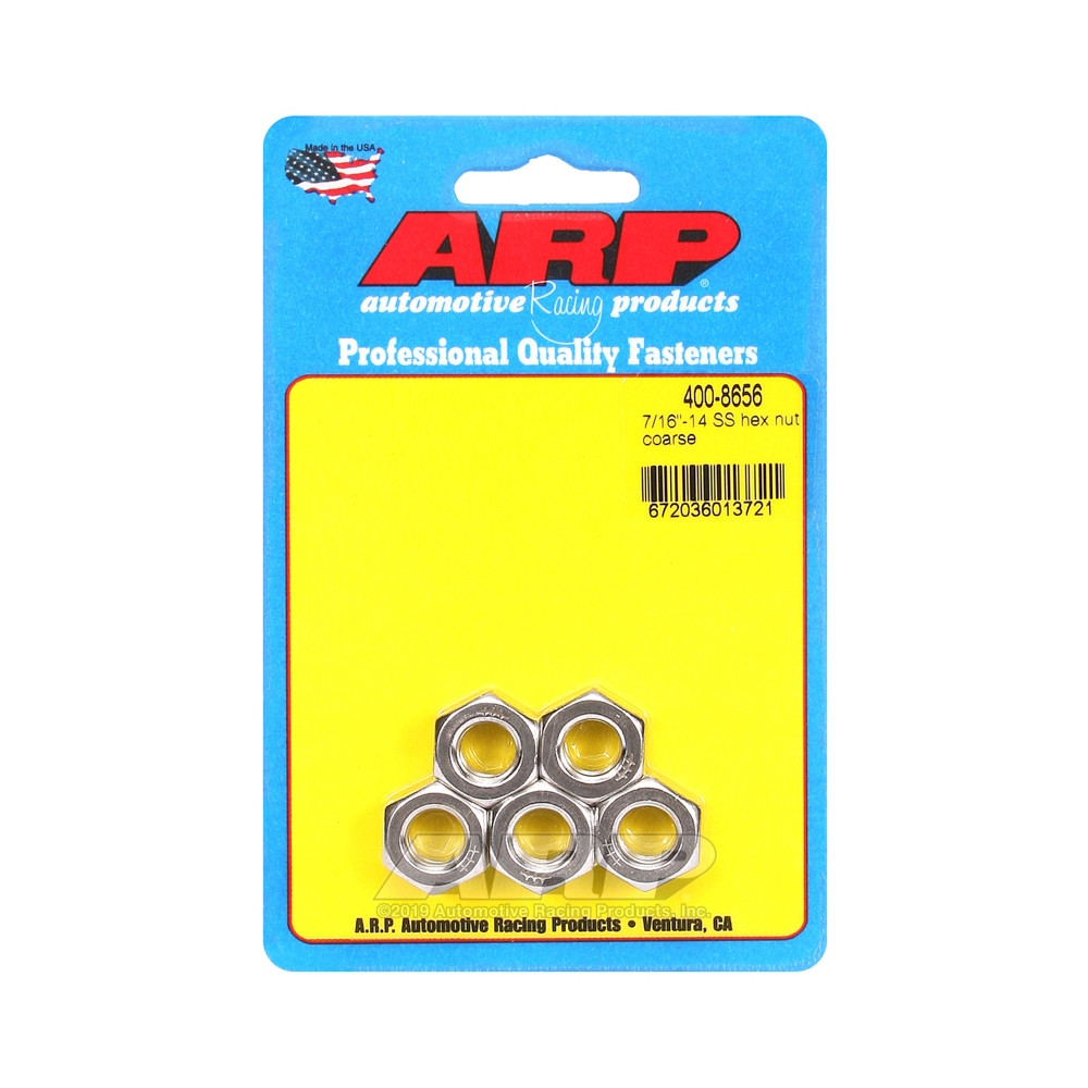 Pack Muttern ARP (5) 7/16-14 - Inox Hex - ARP-400-8656 - 400-8656 - 3666618225807