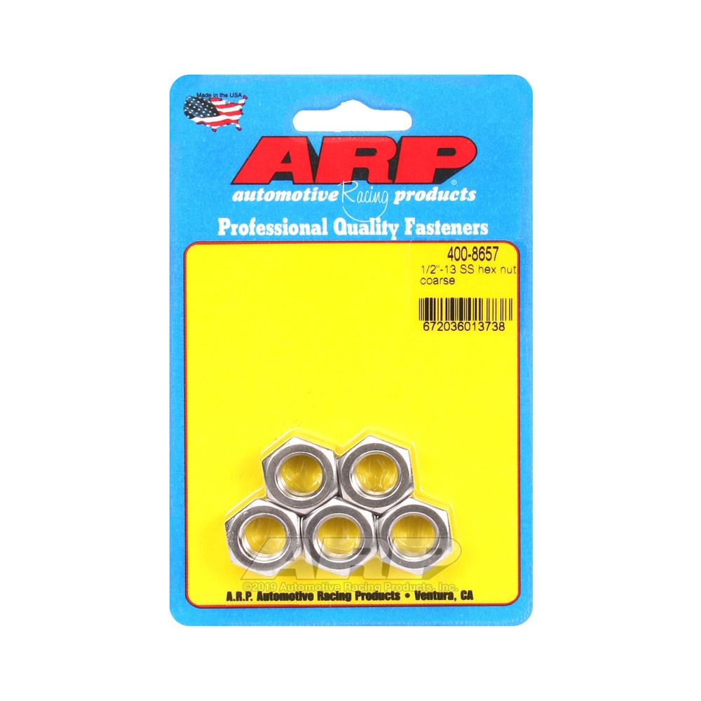 ARP nut pack (5) 1/2-13 - Stainless steel Hex - ARP-400-8657 - 400-8657 - 3666618225814