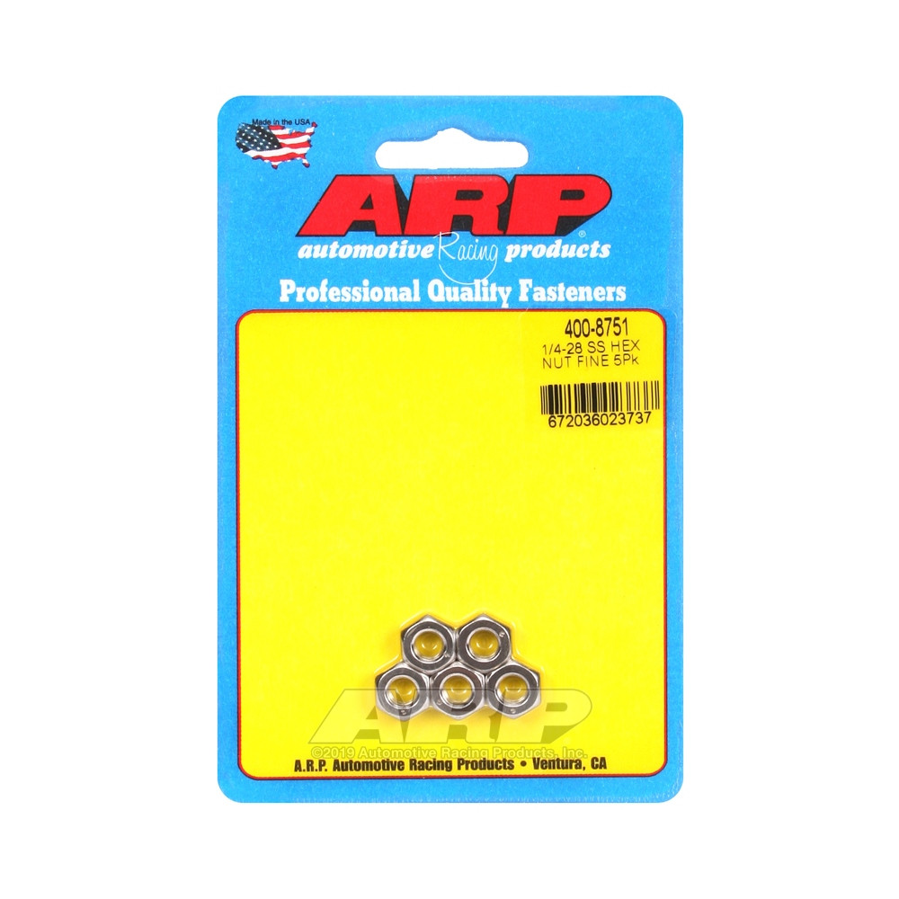 Pack écrous ARP (5) 1/4-28 - Inox Hex - ARP-400-8751 - 400-8751 - 3666618225920