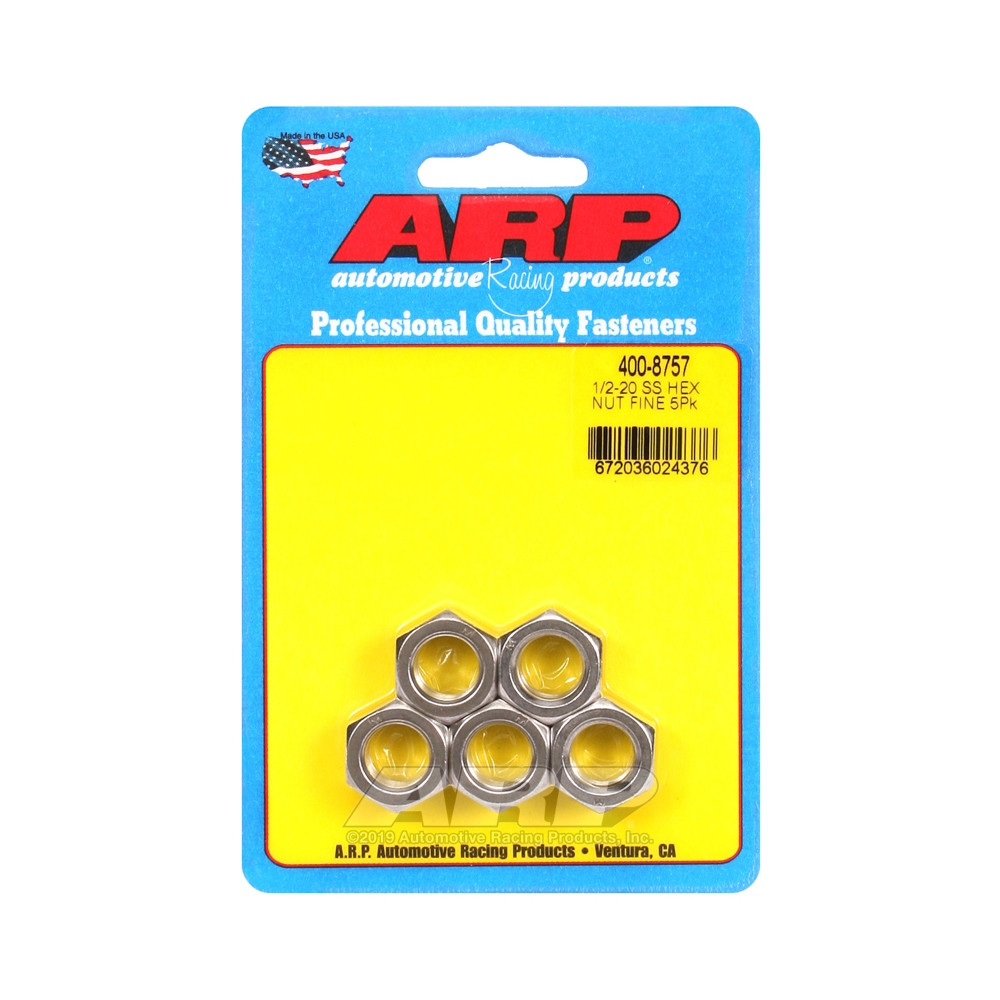 Pack écrous ARP (5) 1/2-20 - Inox Hex - ARP-400-8757 - 400-8757 - 3666618225968