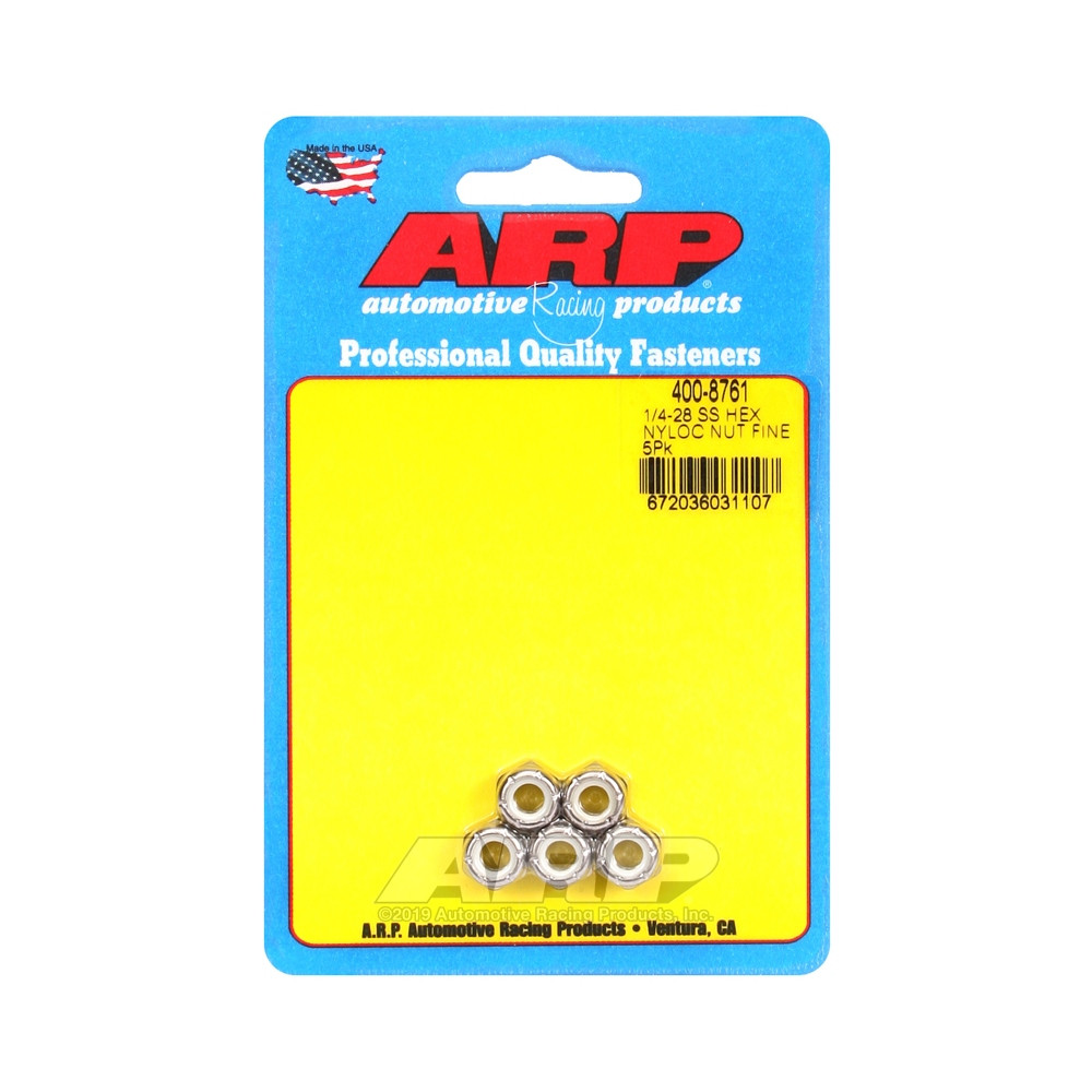 Pack Muttern ARP (5) 1/4-28 - Inox Nyloc Hex - ARP-400-8761 - 400-8761 - 3666618225975