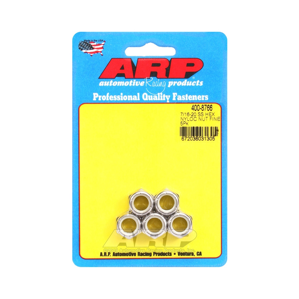 Pack Muttern ARP (5) 7/16-20 - Edelstahl Nyloc Hex - ARP-400-8766 - 400-8766 - 3666618226019