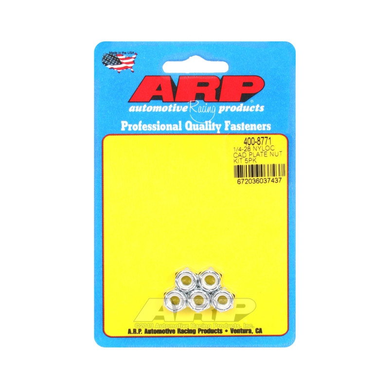 Confezione dadi ARP (5) 1/4-28 - Nyloc Hex in acciaio inox - ARP-400-8771 - 400-8771 - 3666618226040