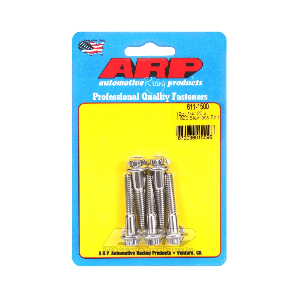 Universal Bolt ARP 1/4-20 - Stainless Steel 12 Pts x5 - ARP-611-1500 - 611-1500 - 3666618170701