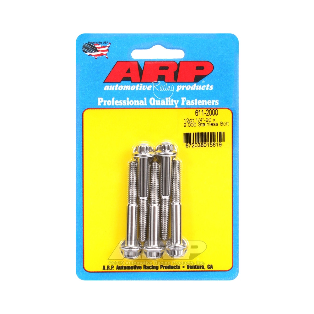 Universal Bolt ARP 1/4-20 - Stainless Steel 12 Pts x5 - ARP-611-2000 - 611-2000 - 3666618170725