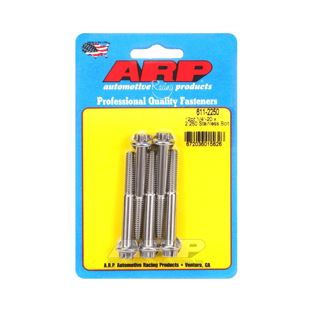 Universal Bolt ARP 1/4-20 - Stainless Steel 12 Pts x5 - ARP-611-2250 - 611-2250 - 3666618170732