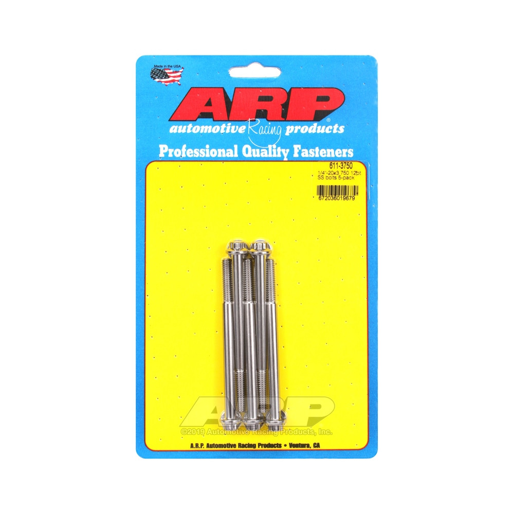 Universal Bolt ARP 1/4-20 - Stainless Steel 12 Pts x5 - ARP-611-3750 - 611-3750 - 3666618190754