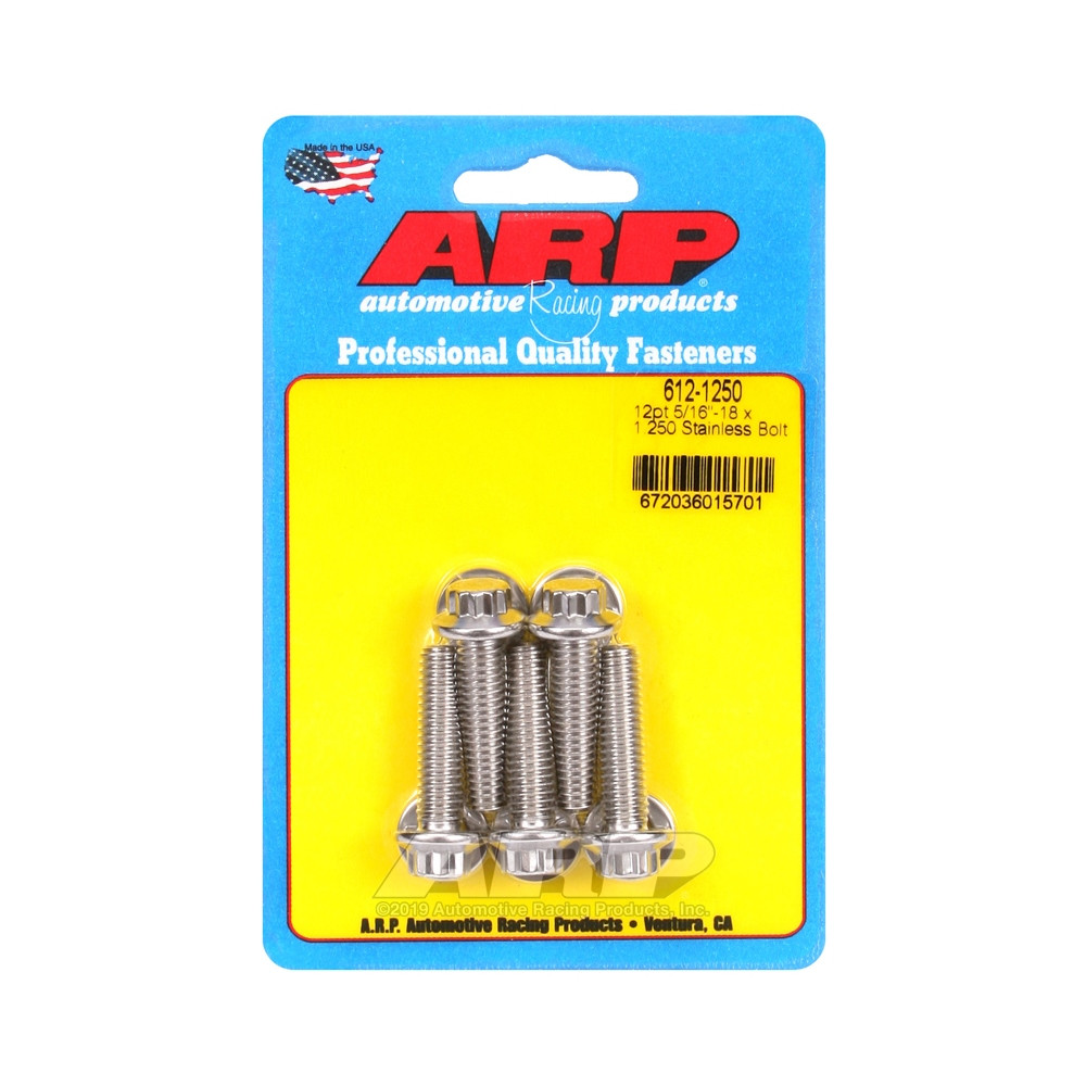 Bullone universale ARP 5/16-18 - Acciaio inox 12 pts x5 - ARP-612-1250 - 612-1250 - 3666618190839
