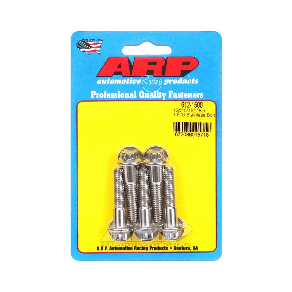 Universal Bolt ARP 5/16-18 - Stainless Steel 12 Pts x5 - ARP-612-1500 - 612-1500 - 3666618190846