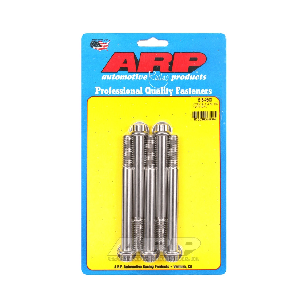 Universal Bolt ARP 7/16-14 - Stainless Steel 12 Pts x5 - ARP-616-4500 - 616-4500 - 3666618191591