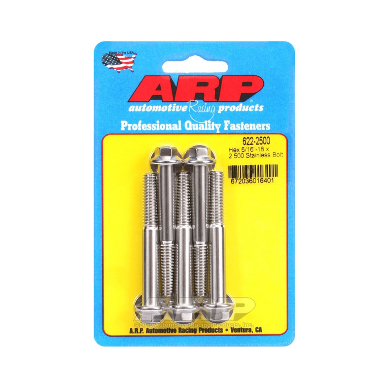 Universal Bolt ARP 5/16-18 - Stainless Hex x5 - ARP-622-2500 - 622-2500 - 3666618192093