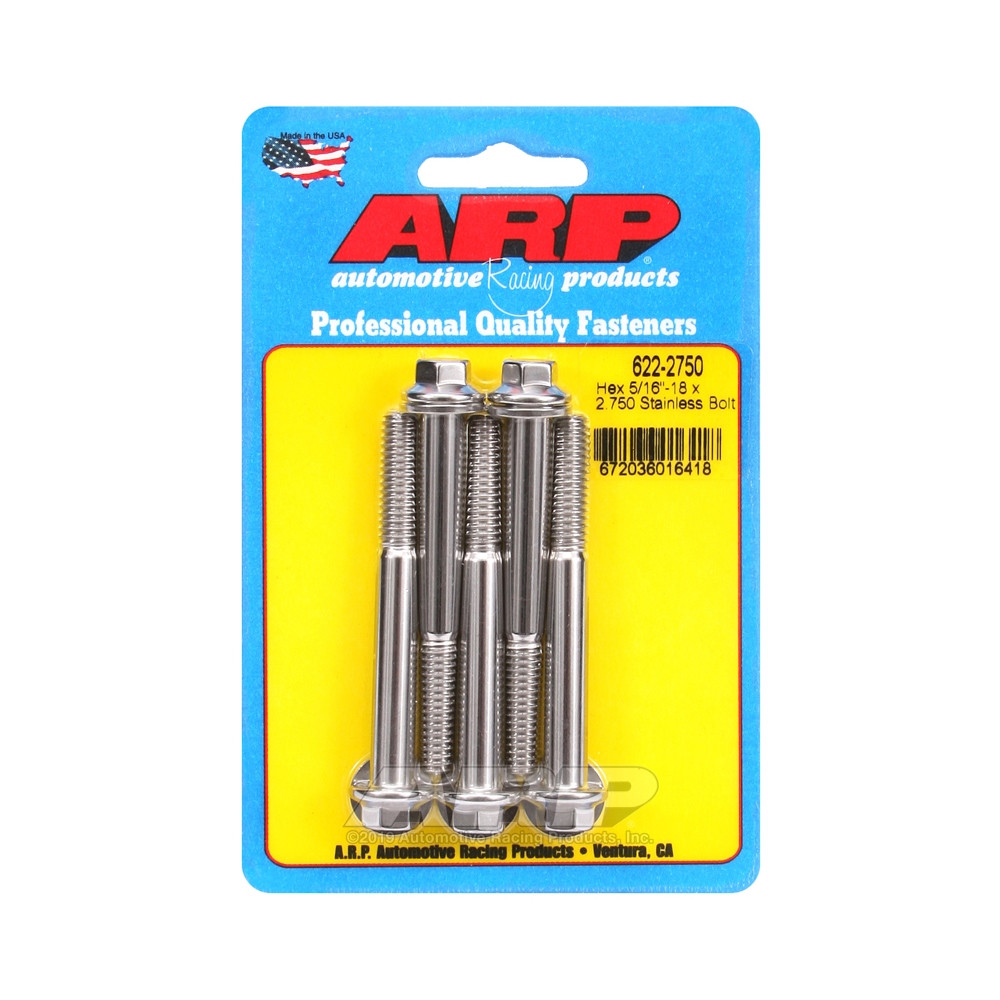 Universal Bolt ARP 5/16-18 - Stainless Hex x5 - ARP-622-2750 - 622-2750 - 3666618192109