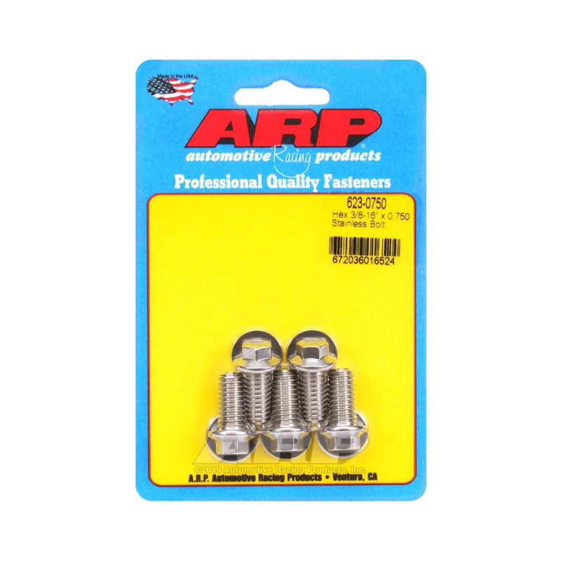 ARP Universal small head bolt 3/8-16 - Stainless Hex x5 - ARP-623-0750 - 623-0750 - 3666618192215