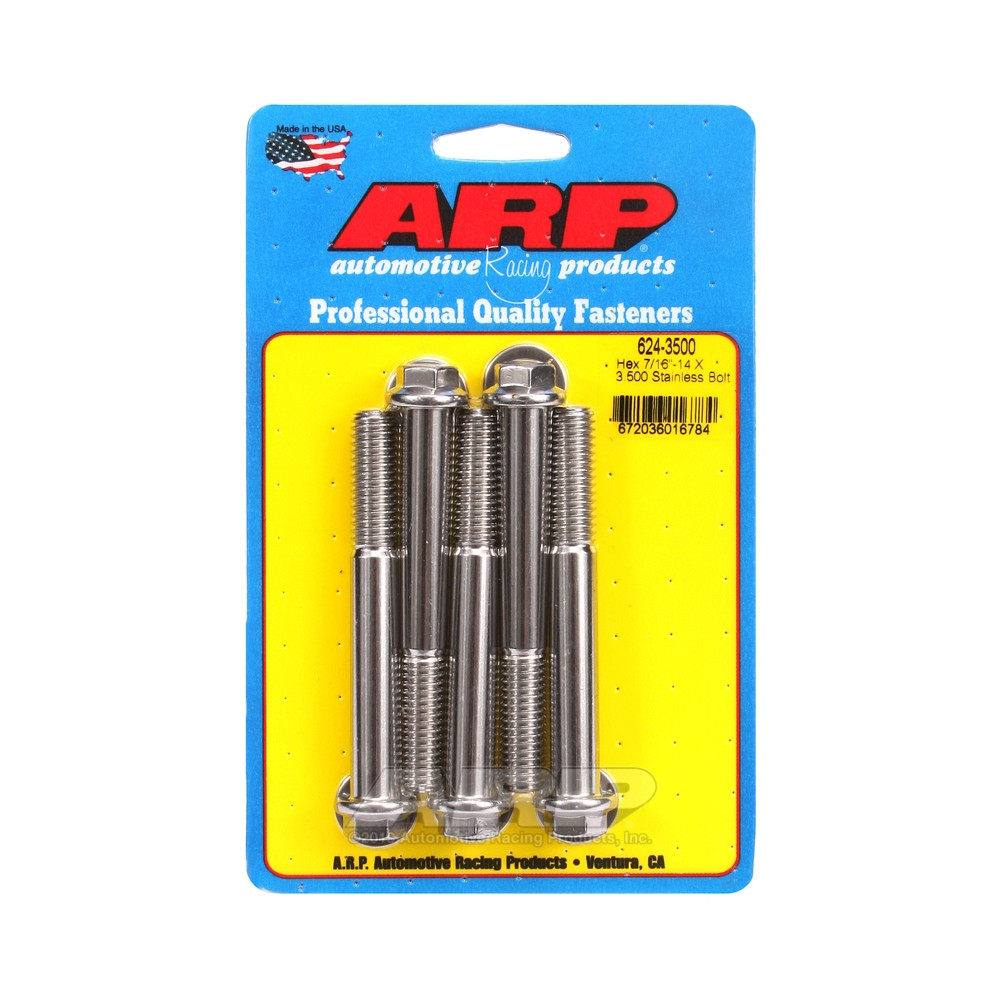Universal Bolt ARP 7/16-14 - Stainless Hex x5 - ARP-624-3500 - 624-3500 - 3666618192475