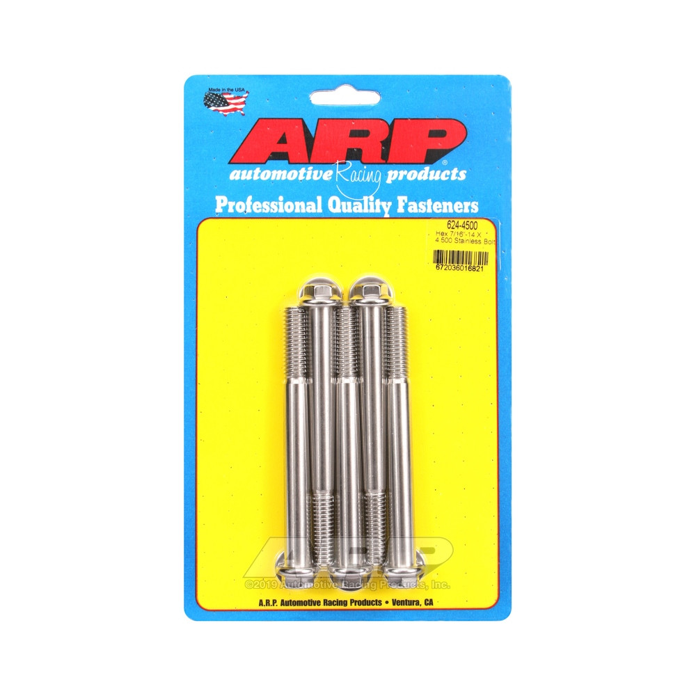 Universal Bolt ARP 7/16-14 - Stainless Hex x5 - ARP-624-4500 - 624-4500 - 3666618192512