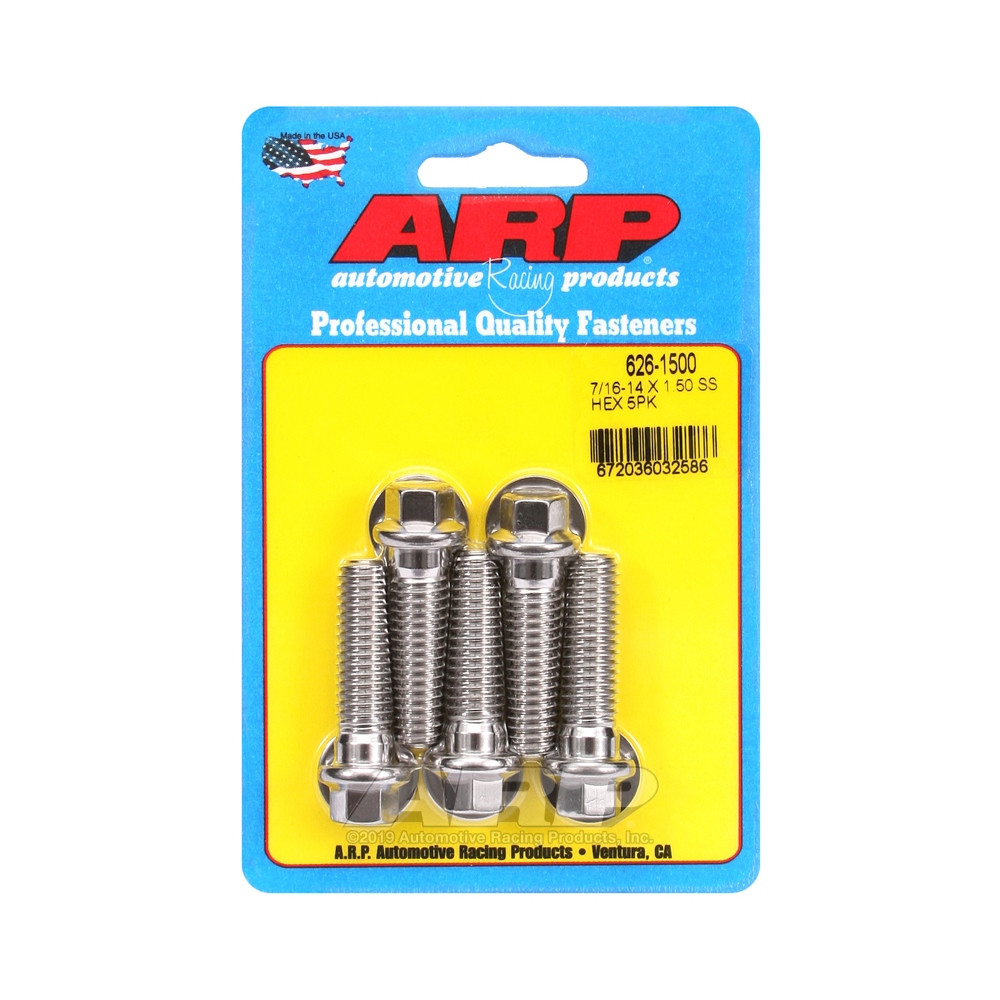 ARP Universal Head Bolt 7/16-14 - Stainless Hex x5 - ARP-626-1500 - 626-1500 - 3666618192680