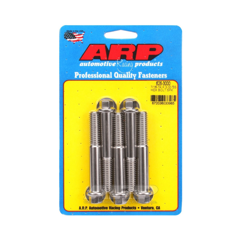 Bullone universale ARP 7/16-14 - Esagono inox x5 - ARP-626-3000 - 626-3000 - 3666618192741