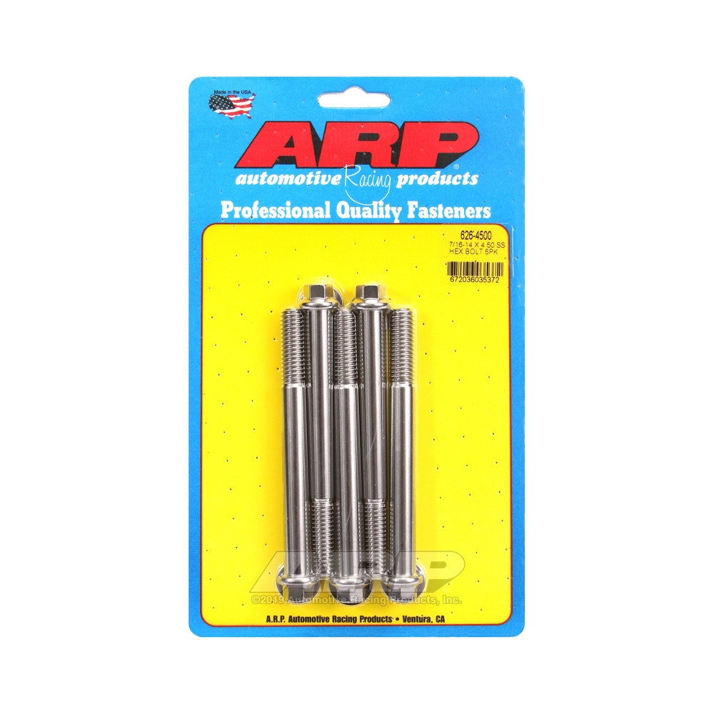 Universal Bolt ARP 7/16-14 - Stainless Hex x5 - ARP-626-4500 - 626-4500 - 3666618192802
