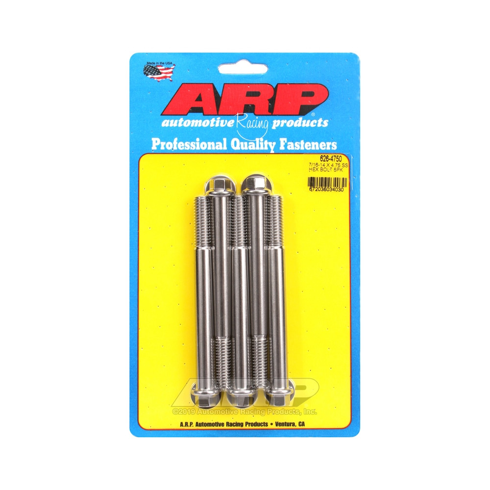 Universal Bolt ARP 7/16-14 - Stainless Hex x5 - ARP-626-4750 - 626-4750 - 3666618192819