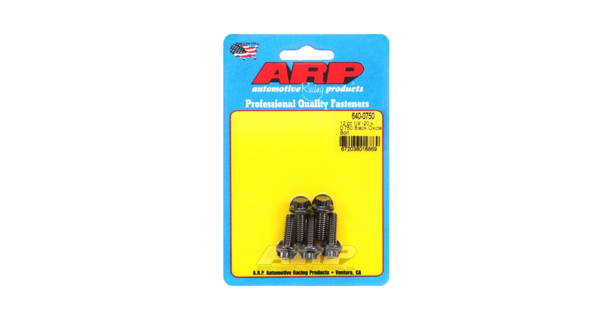 Boulonnerie universelle ARP 1/4-20 - Black Oxyde 12 Pts x5