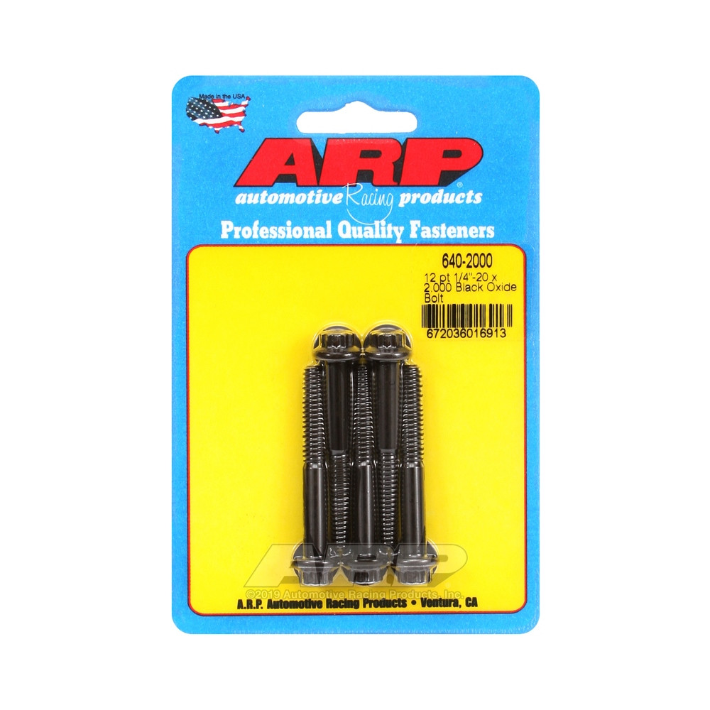 Universal Bolt ARP 1/4-20 - Black Oxyde 12 Pts x5 - ARP-640-2000 - 640-2000 - 3666618193106