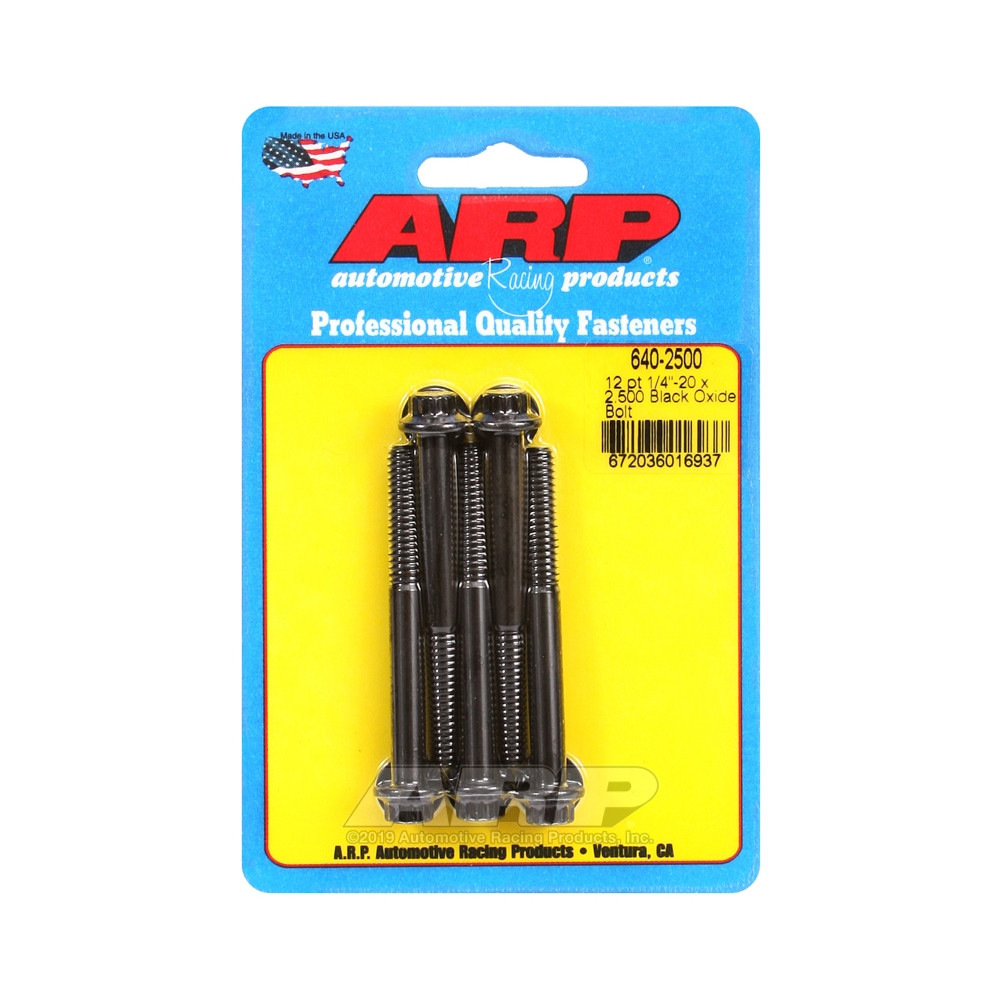Universal Bolt ARP 1/4-20 - Black Oxyde 12 Pts x5 - ARP-640-2500 - 640-2500 - 3666618193120