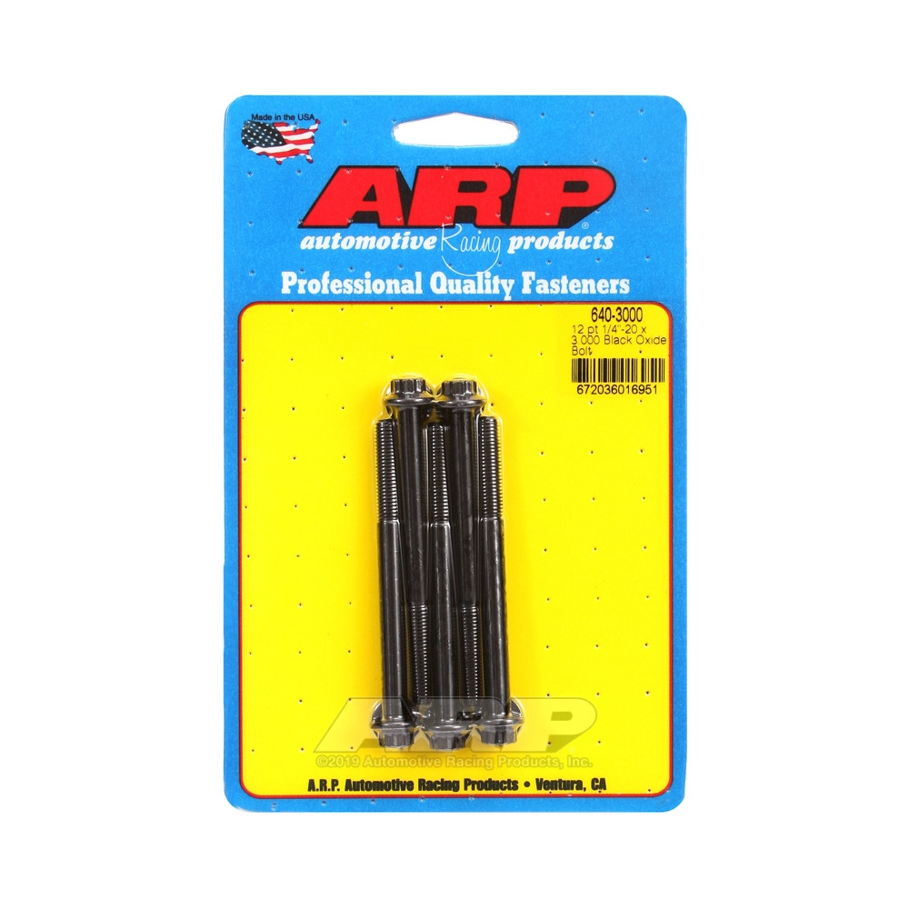 Universal Bolt ARP 1/4-20 - Black Oxyde 12 Pts x5 - ARP-640-3000 - 640-3000 - 3666618193144