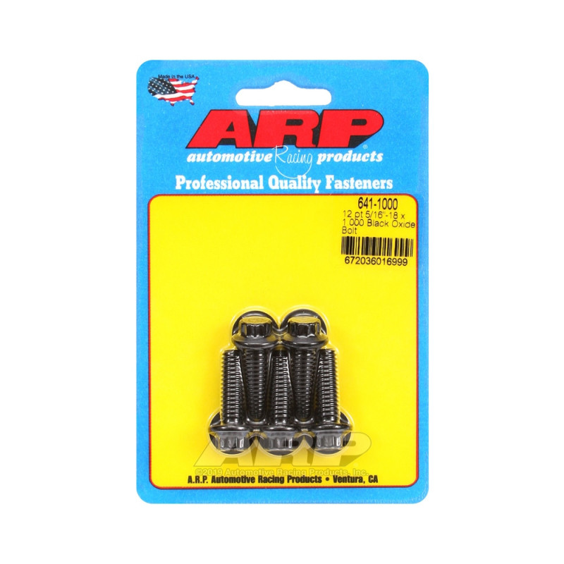 Universal Bolt ARP 5/16-18 - Black Oxyde 12 Pts x5 - ARP-641-1000 - 641-1000 - 3666618193243