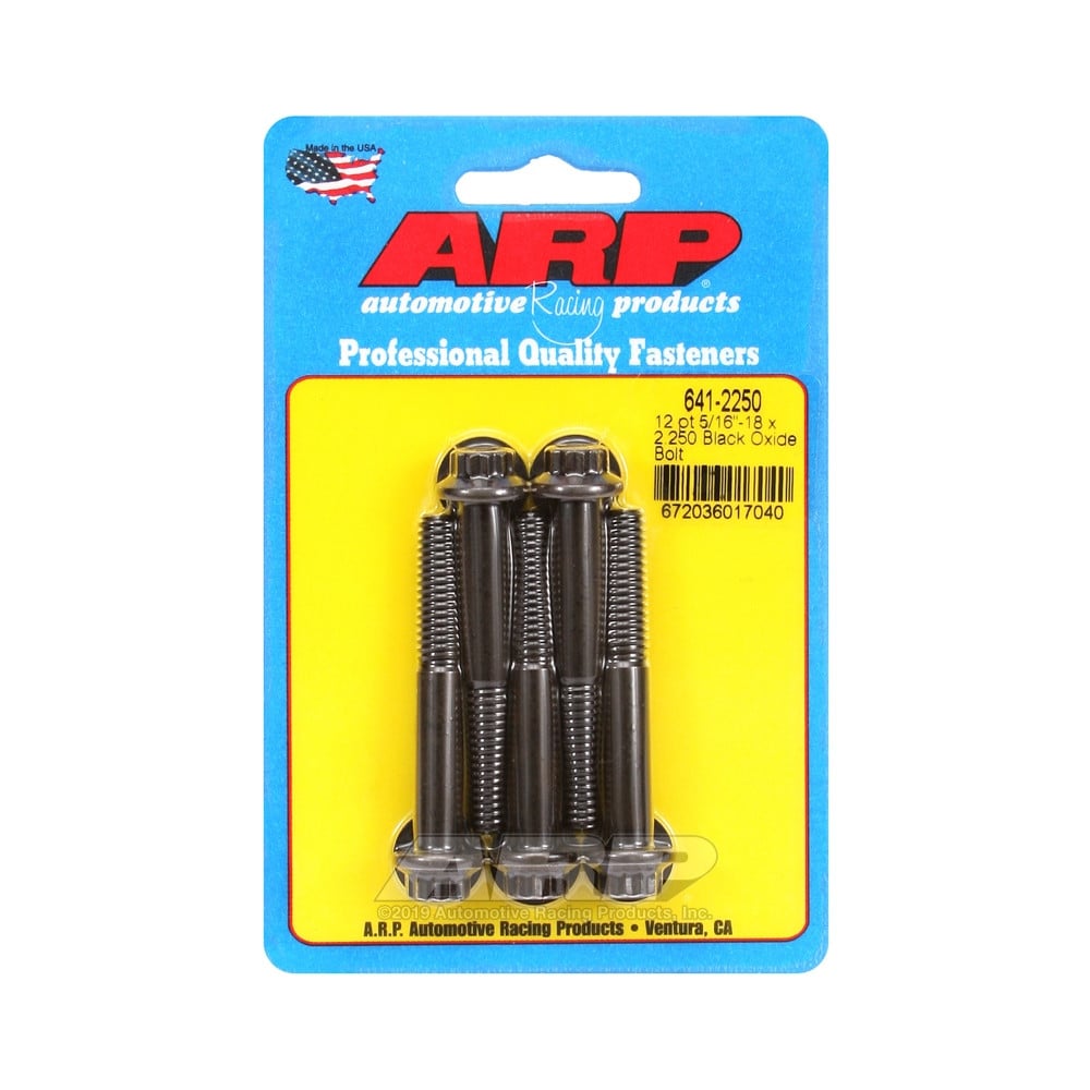 Universal Bolt ARP 5/16-18 - Black Oxyde 12 Pts x5 - ARP-641-2250 - 641-2250 - 3666618193298